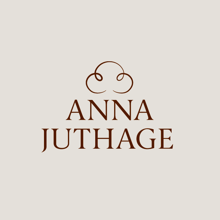 Anna Juthage logotype, ta fram logotype och grafisk design Lidköping